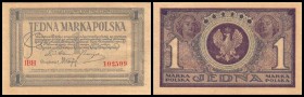 Republik
 1 Mark pol. 17.5.1919, Serie IBH, KN mit Beistrich, P-19 Polska Kraljowa Kasa Pozyczkowa I