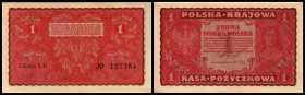Republik
 1 Mark 23.8.1919, I Ser./2 Bst. 3mm, Nr.KN 4mm hoch, P-23 Polska Kraljowa Kasa Pozyczkowa I-