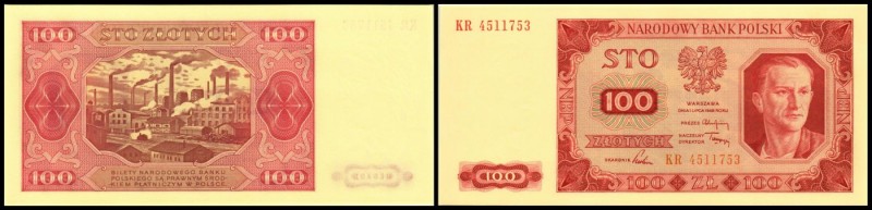 Peoples Republic / Nationalbank
 100 Zloty 1.7.1948, Ser. KR, P-139a I