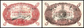 Banque de la Reunion
 5 Francs (1938) Sign. Poulet, Ninon, Serie R, P-14 I