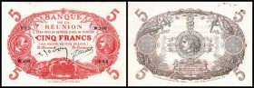 Banque de la Reunion
 5 Francs (1944) Sign. Rabot, Ninon, Serie W, P-14 I/II