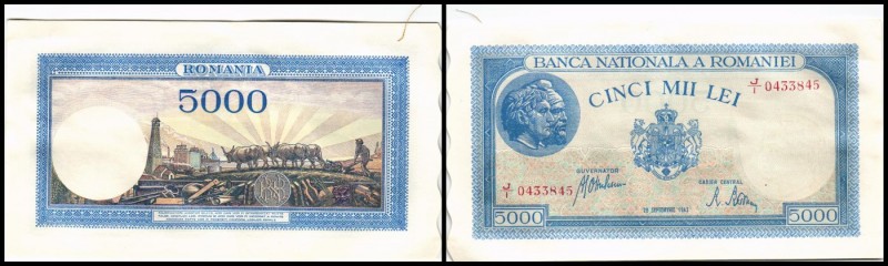 Banca Nationale
 5000 Lei 28.9.1943, P-55 I