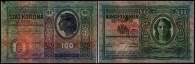 Abstempelung von österr.-ung. Kronenbanknoten (1919)
 100 K 1912, Ri-9 Timbru Special auf dtsch. Seite (Bukowina) III-
