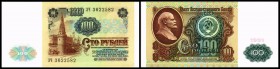 Staatsbanknoten
 100 Rubel 1991, Wz.Lenin, P-242a I