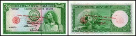 Banco Nacional und Banksiegel rot, beidseitig
 1000 Escudos 1.6.1976(auf 11.5.1964) P-48a I