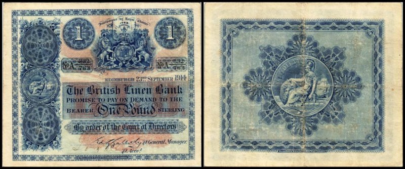 British Linen Bank
 1 Pfund 23.9.1914 (erstes Datum) P-151a III