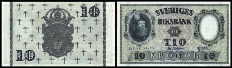 Reichsbank
 10 Kronen 1959, Jahr/KN blau, P-43g I