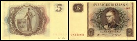 Reichsbank
 5 Kronen 1963, Wz. E.Tegner, P-50b I-