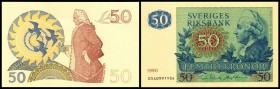 Reichsbank
 50 Kronen 1990, Jahr braun, KN schwarz, P-53d I