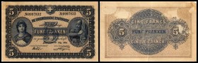 Eidgenössische Staatskasse
 5 Franken 10.8.1914, Deutscher Text, Rs starke Schürfstellen, Eckfehler, P-14 IV+