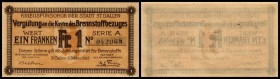 Privatausgaben (Katalog J.Richter/R.Kunzmann 2003)
 1 Franken 1.10.1918, NG22 (Bewertung LP) St.Gallen – Brennstoffgutscheine zur Versorgung der Bevö...