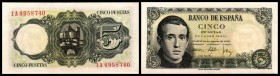 Banco de Espana
 5 Pesetas 16.8.1951, Ser.1A, P-140a I