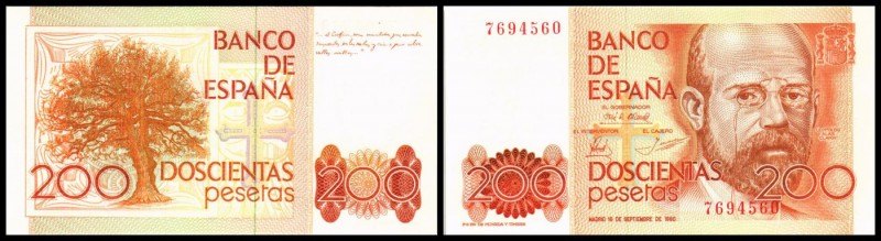 Banco de Espana
 200 Pesetas 16.9.1980, Ser.ohne Bst., P-156 I