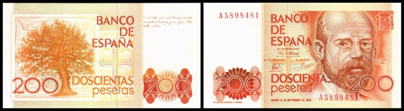 Banco de Espana
 200 Pesetas 16.9.1980, Ser.A, C, P-156 I