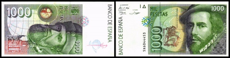 Banco de Espana
 1000 Pesetas 12.10.1992, 1 Zf./1 Bst. vor KN, P-163 I-