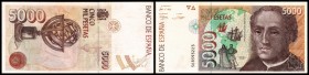 Banco de Espana
 5000 Pesetas12.10.1992, 1 Zf./1 Bst. vor KN, P-165 I/I-