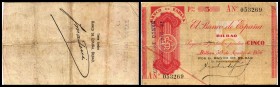 Banco de Espana
 5 Pesetas 30.8.1936 Ser.A, P-S551b IV