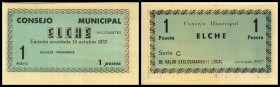 Notgeld
 5, 50 cent., 1 Pta., 1937 Serie C, blanko, Kat. AB 600 D/G/H, Serie Elche CM I/I-