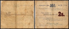 Burenkrieg (Anglo Boer War) 1899-1902
 2 Shillings Feb. 1900/Ser.B, P-S652, Nadelstiche, Mittelloch Bechuanaland / Siege of Mafeking III/IV