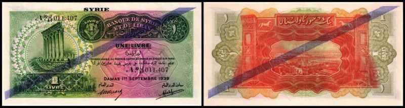 Banque de Syrie et du Liban
 1 Livre 1.9.1939, Serie J/AF, P-40b II+