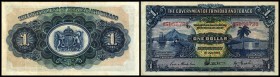 Government
 1 Dollar 1.1.1949, P-5e, Rs. l. fleckig, 1950 - 1964 zirlulierten British Caribb. Terr. Noten III+