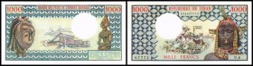 1000 Francs o.D.(1977/Sign.7) P-3a, geklebter min. Einriss II