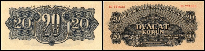 Republikausgaben
 20 Kronen 1944 SPECIMEN , P-47s I