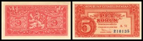 Tschechische Republik
 5 Kronen 1949, Perf. 3 kl.Löcher, P-68s I