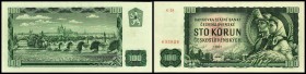 Staatsbank
 100 Kronen 1961, Ser.G, geradlinige ZT bei KN, P-91c I-
