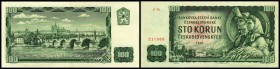 Staatsbank
 100 Kronen 1961, Ser.G, geradlinige ZT bei KN, P-91c I/II