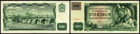 Tschechische Republik
 100 Kronen 1961(P-91c) m.Marke(1993) geschwungene ZT bei KN, P-1c II