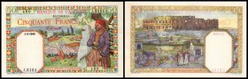Banque de l’Algerie mit Aufdruck Tunesie
 50 Francs 1.5.1945, Serie J, P-12a I/I-