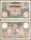 Deutsche Okkupation WW II
 1000 Francs (1942/43 – altes Datum 16.7.1892) Serie M, P-31 II-