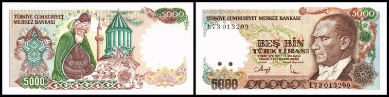 Central Bank
 5000 Lira o.D.(1988, Sign. E-F gleich) Ser. E (Pu-C95) P-197 Jahr...