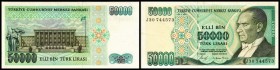 Central Bank
 50.000 Lira o.D.(1985, Sign. A-J gleich) Ser. J(Pu-C105) P-203 Jahr und Sign. Varianten nach Katalog PULKO 2005/06 II-