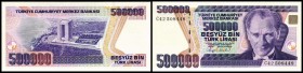Central Bank
 500.000 Lira o.D.(1993, Sign. A-C gleich) Ser. C(Pu-C114 – Serie selten) P-208 Jahr und Sign. Varianten nach Katalog PULKO 2005/06 I