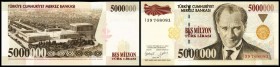 Central Bank
 5 Millionen Lira o.D.1997, Sign. A-N gleich, Wz. Typ 1) Ser. I(Pu-C121)P-210 Jahr und Sign. Varianten nach Katalog PULKO 2005/06 I