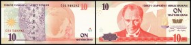 Währungsreform 1.1.2005 1 Mio. = 1 Lira
 10 Lira o.D.(2005) Ser.C, P-218 I