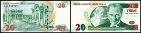 Währungsreform 1.1.2005 1 Mio. = 1 Lira
 20 Lira o.D.(2005) Ser. A, P-219 I