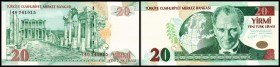 Währungsreform 1.1.2005 1 Mio. = 1 Lira
 20 Lira o.D.(2005) Ser. I, P-219 I