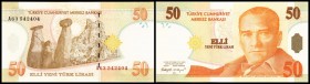 Währungsreform 1.1.2005 1 Mio. = 1 Lira
 50 Lira o.D.(2005) Ser. A, P-220 I