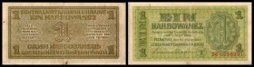 Deutsche Okkupation WW II Zentralnotenbank Ukraine
 1 Karb. 10.3.1942, Vs gelbgrün (Farbvariante) zu Ro-591, P-49 III