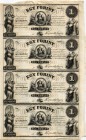 Kossuth in der Emigration / USA Ausgabe
 1 $ Philadelphia (1852), Ri-429a, (P-S141/r2) Originalbogen zu 4 Stück I-