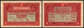 Räteregierung / Béla Kun (März bis August 1919)
 2 Kronen 1917(1919) Ser. über 7000, F: Genenalsekretär, Ri-447a (P-11x) III