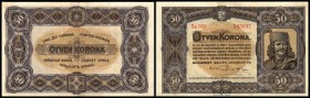 Finanzministerium
 50 Kronen 1920, Ser. u.KN rot, P-62 II-