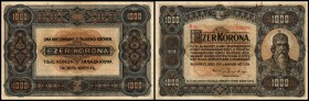 Finanzministerium
 1000 Kronen 1920, Ser. u.KN rot, P-66a III+