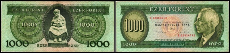 Volksrepublik (neues Wappen)
 1000 Forint 16.12.1993, P-176b III+