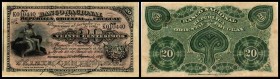 Banco National
 20 Centesimos 25.8.1887, Serie L, P-A88a I-
