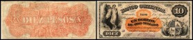 Banco Oriental
 10 Pesos/1 Doblon 1867, P-S385a III+