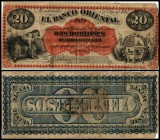 Banco Oriental
 20 Pesos/ 2 Doblones 1867, P-S386, Rs.schwarzer Stpl. IV
